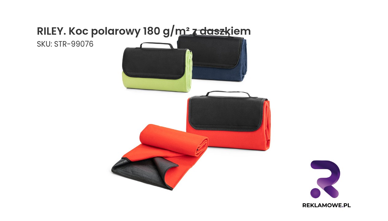RILEY. Koc polarowy 180 g/m² z daszkiem RILEY koc polarowy 180 g/m² z daszkiem
