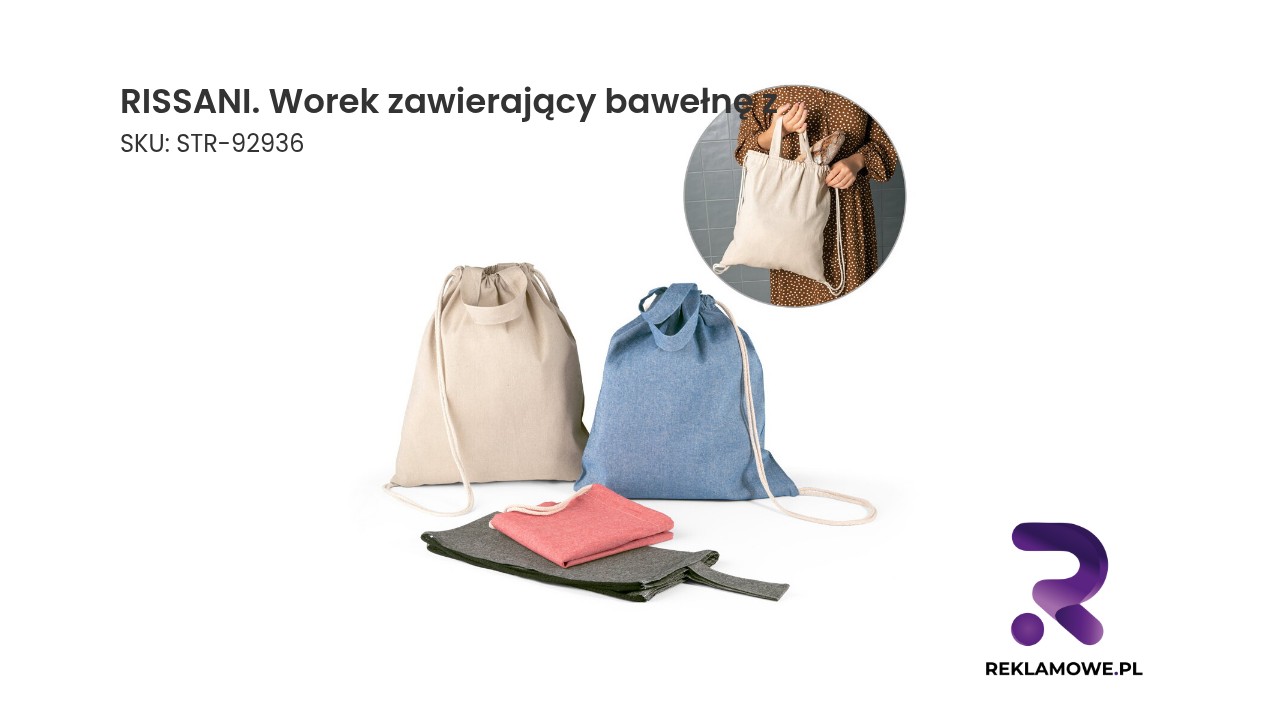 RISSANI. Worek zawierający bawełnę z recyklingu (70%) i poliester (30% rPET) (140 g/m²) Worek zawierający bawełnę z Rissani