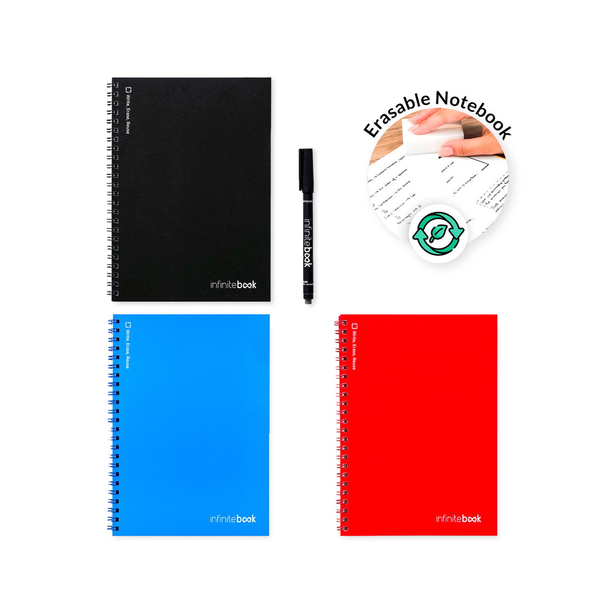 INFINITEBOOK PLAIN A5. Infinitebook z elastyczną okładką i 15 zwykłymi stronami do tablicy 33200_set