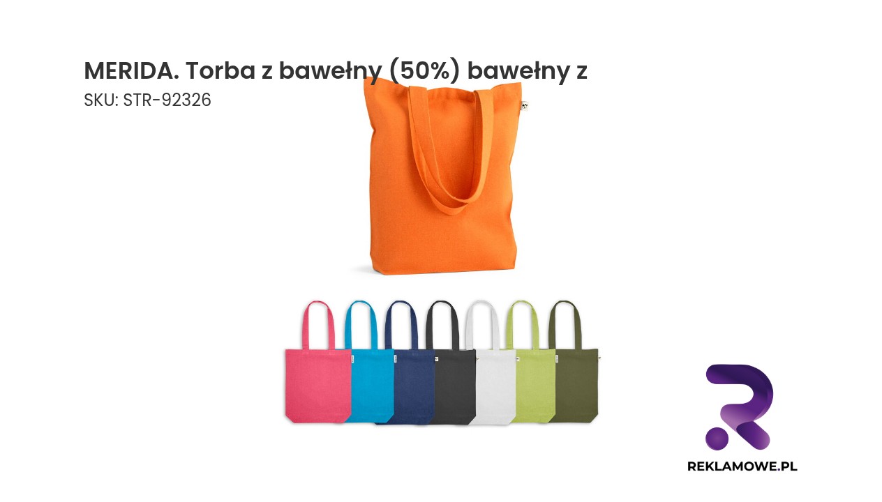 MERIDA torba z bawełny 50% bawełny - ekologiczna torba materiałowa