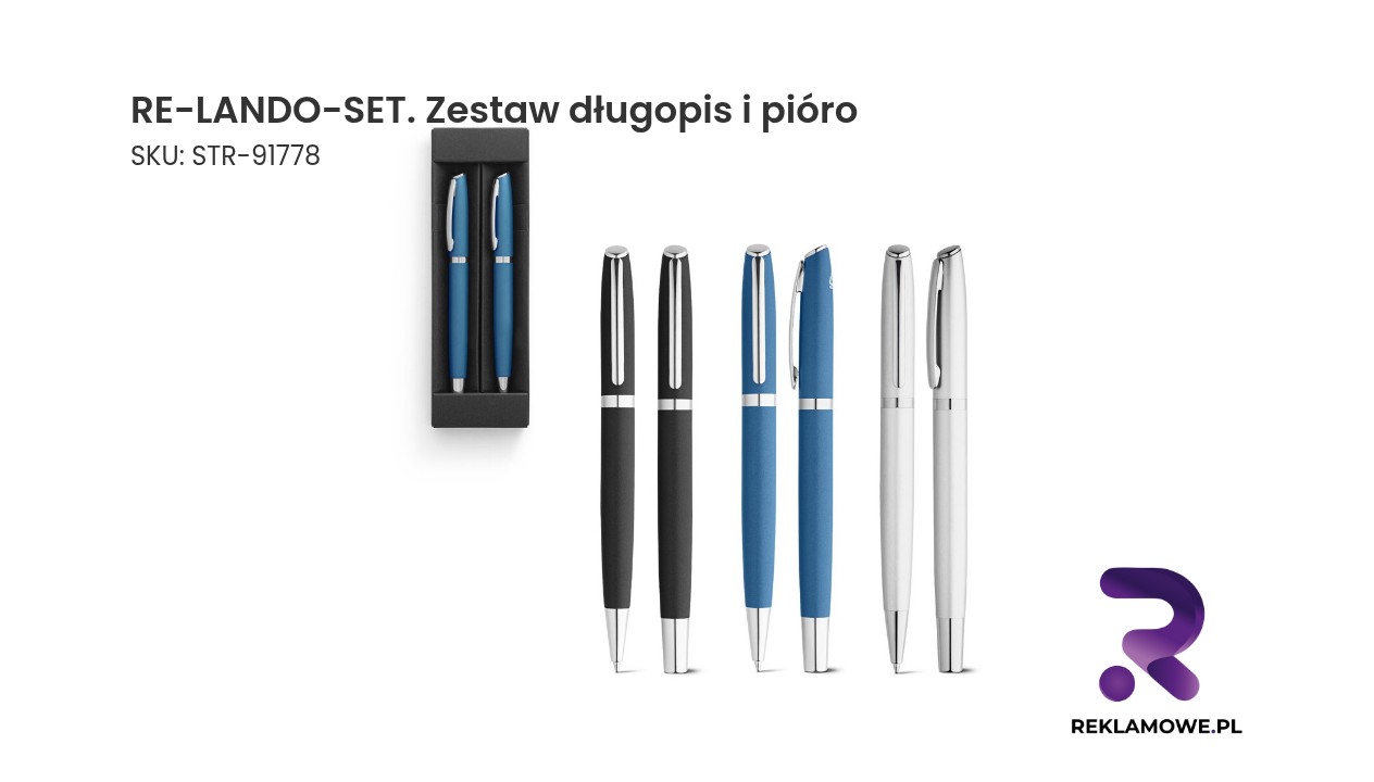 RE-LANDO-SET zestaw długopis i pióro – elegancki komplet piśmienniczy